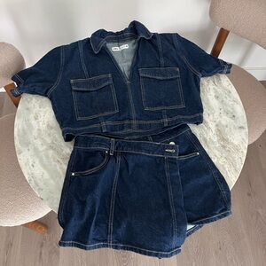 Zara Denim crop top / skort set